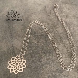 Lotus Pendant Necklace - Stainless Steel